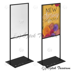 TD 172 Double-sided Advertising Poster Display Stand - Görsel 1