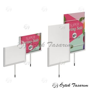 TD 184 Double-sided Advertising Poster Display Stand - Görsel 1