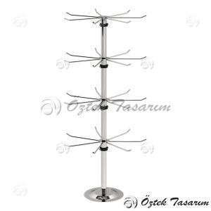 TD 72 4 Tier Accessories Display Stand Round Base - Görsel 1