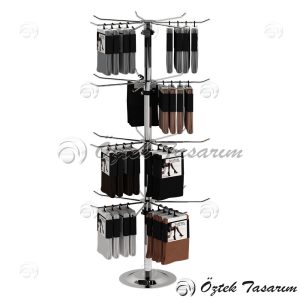 TD 72 4 Tier Accessories Display Stand Round Base - Görsel 2