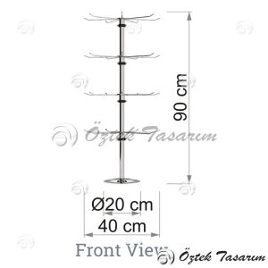 TD 72 4 Tier Accessories Display Stand Round Base - Görsel 3
